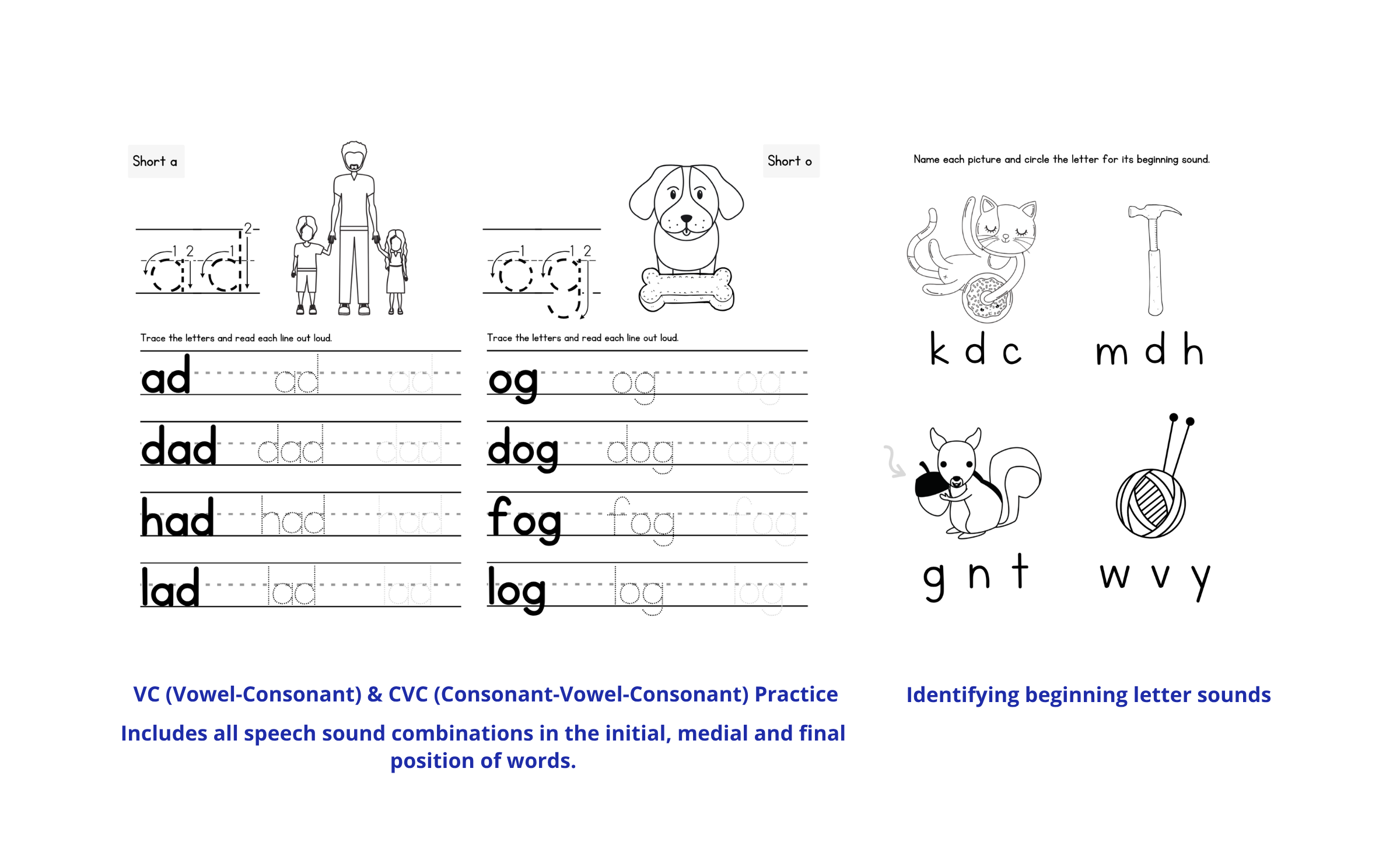 Speech therapy workbook interior page sample 3