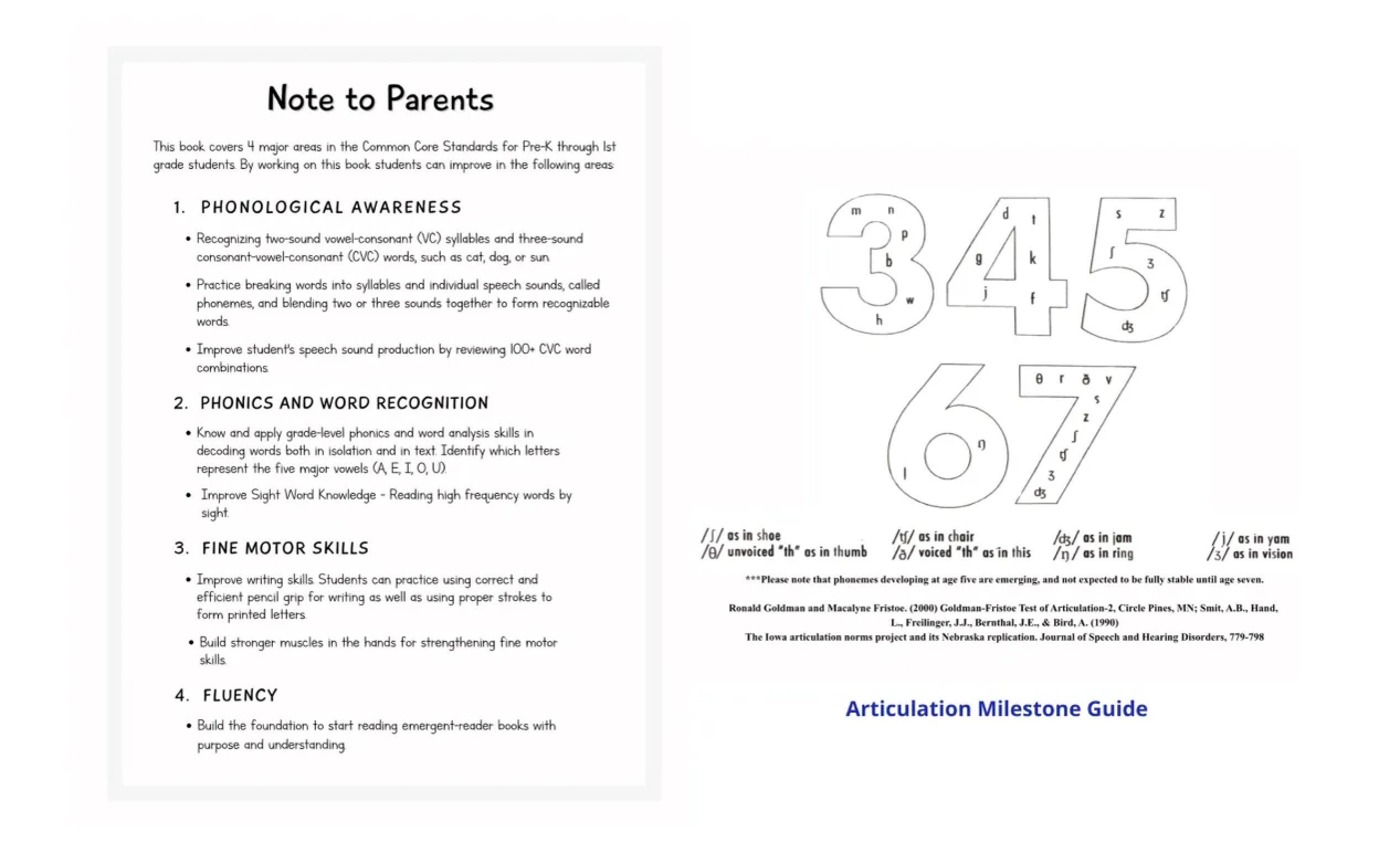 Speech therapy workbook interior page sample 4